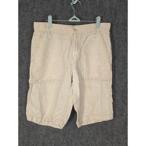 Old Navy Surplus Company Mens Linen Utility Shorts Beige Tan Size 30 Summerwear